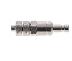 Stainless Steel 316L DN 2.7 (Micro) Air Coupling Plug 4x6 mm Union Nut Double Shut-Off