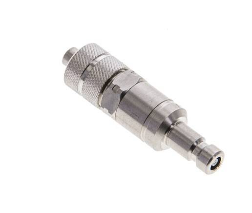 Stainless Steel 316L DN 2.7 (Micro) Air Coupling Plug 4x6 mm Union Nut Double Shut-Off