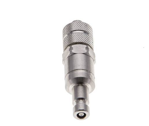 Stainless Steel 316L DN 2.7 (Micro) Air Coupling Plug 4x6 mm Union Nut Double Shut-Off