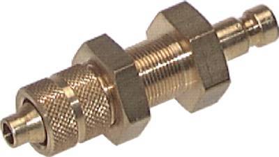 Brass DN 2.7 (Micro) Air Coupling Plug 3x4.3 mm Union Nut Bulkhead