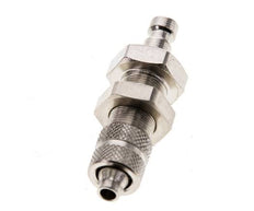 Nickel-plated Brass DN 2.7 (Micro) Air Coupling Plug 3x4.3 mm Union Nut Bulkhead Double Shut-Off