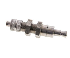 Stainless steel DN 2.7 (Micro) Air Coupling Plug 4x6 mm Union Nut Bulkhead Double Shut-Off