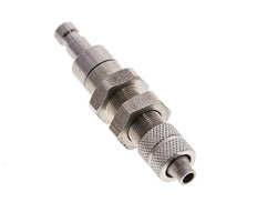 Stainless steel DN 2.7 (Micro) Air Coupling Plug 4x6 mm Union Nut Bulkhead Double Shut-Off