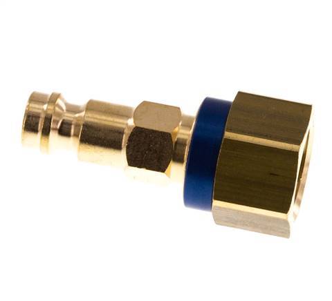Brass DN 5 Blue-Coded Air Coupling Plug G 1/4 inch Female