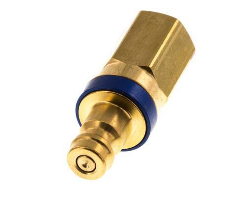 Brass DN 5 Blue Air Coupling Plug G 1/8 inch Female Double Shut-Off