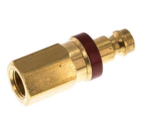 Brass DN 5 Red Air Coupling Plug G 1/8 inch Female Double Shut-Off