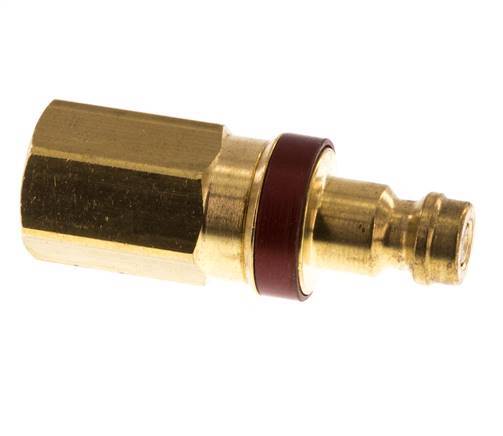 Brass DN 5 Red Air Coupling Plug G 1/8 inch Female Double Shut-Off