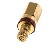 Brass DN 5 Red Air Coupling Plug G 1/8 inch Female Double Shut-Off