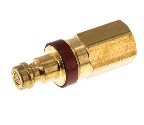 Brass DN 5 Red Air Coupling Plug G 1/8 inch Female Double Shut-Off