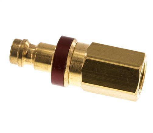 Brass DN 5 Red Air Coupling Plug G 1/8 inch Female Double Shut-Off