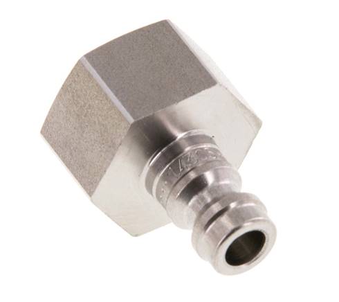 Stainless steel DN 5 Blue Air Coupling Plug G 3/8 inch Female Double Shut-Off