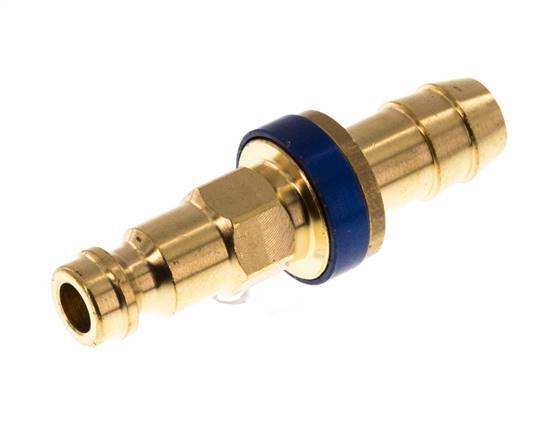 Brass DN 5 Blue-Coded Air Coupling Plug 9 mm Hose Pillar