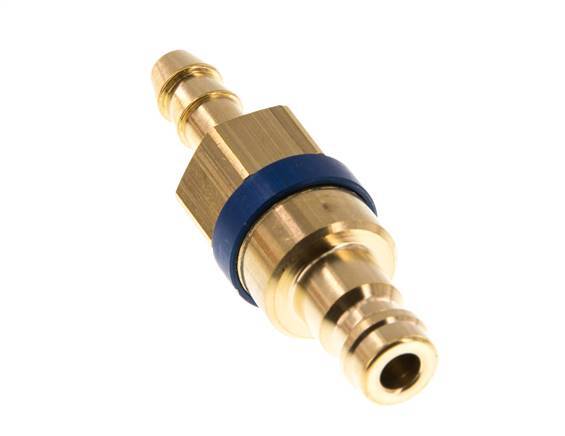 Brass DN 5 Blue Air Coupling Plug 6 mm Hose Pillar