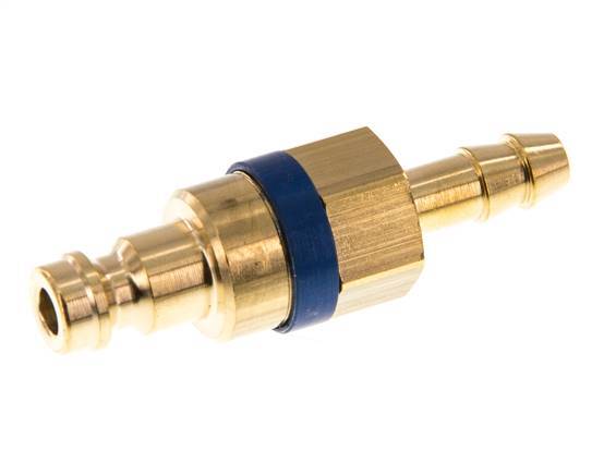 Brass DN 5 Blue Air Coupling Plug 6 mm Hose Pillar