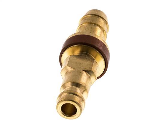 Brass DN 5 Brown-Coded Air Coupling Plug 9 mm Hose Pillar