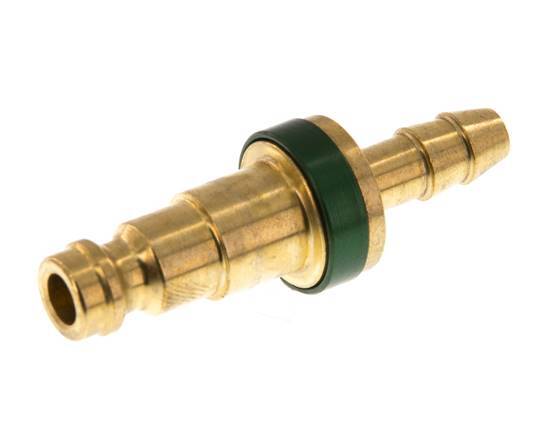 Brass DN 5 Green-Coded Air Coupling Plug 6 mm Hose Pillar