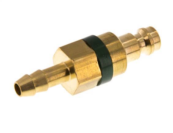 Brass DN 5 Green Air Coupling Plug 6 mm Hose Pillar