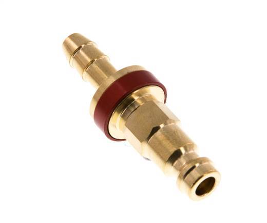 Brass DN 5 Red-Coded Air Coupling Plug 6 mm Hose Pillar