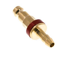 Brass DN 5 Red-Coded Air Coupling Plug 6 mm Hose Pillar
