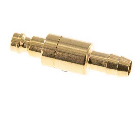 Brass DN 5 Air Coupling Plug 8 mm Hose Pillar Double Shut-Off