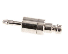 Nickel-plated Brass DN 5 Air Coupling Plug 4 mm Hose Pillar Double Shut-Off