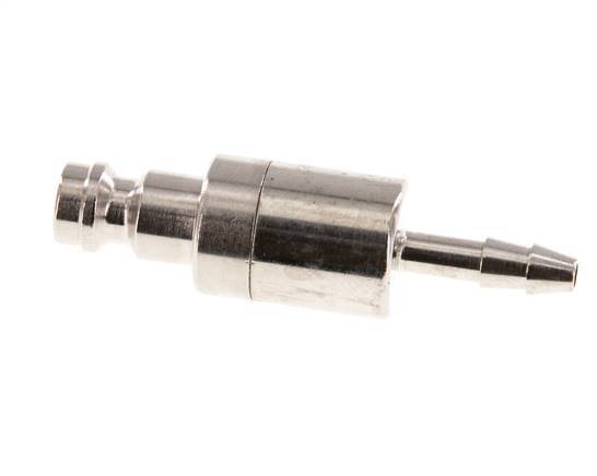 Nickel-plated Brass DN 5 Air Coupling Plug 4 mm Hose Pillar Double Shut-Off