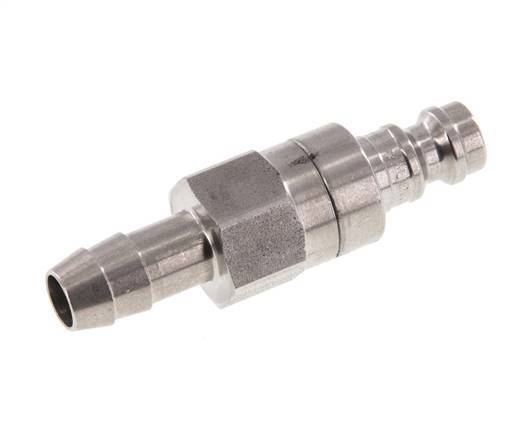 Stainless steel DN 5 Air Coupling Plug 8 mm Hose Pillar Double Shut-Off