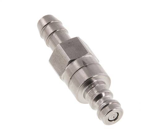 Stainless steel DN 5 Air Coupling Plug 8 mm Hose Pillar Double Shut-Off