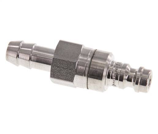 Stainless steel 306L DN 5 Air Coupling Plug 8 mm Hose Pillar Double Shut-Off