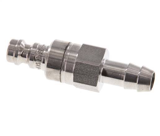 Stainless steel 306L DN 5 Air Coupling Plug 8 mm Hose Pillar Double Shut-Off