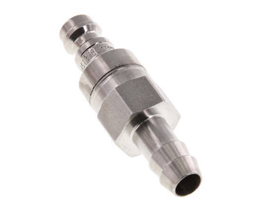 Stainless Steel 316L DN 5 Air Coupling Plug 8 mm Hose Pillar Double Shut-Off