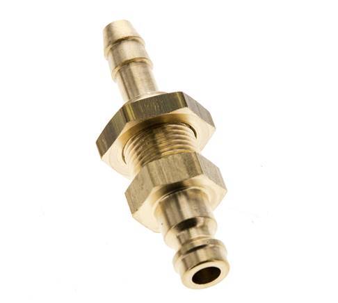 Brass DN 5 Air Coupling Plug 6 mm Hose Pillar Bulkhead