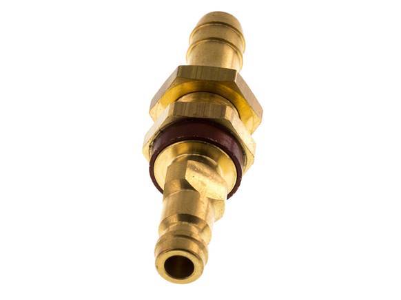 Brass DN 5 Brown-Coded Air Coupling Plug 9 mm Hose Pillar Bulkhead