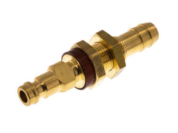 Brass DN 5 Brown-Coded Air Coupling Plug 9 mm Hose Pillar Bulkhead