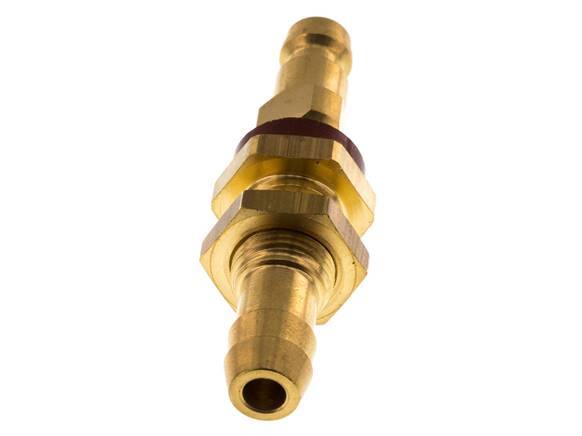 Brass DN 5 Brown-Coded Air Coupling Plug 9 mm Hose Pillar Bulkhead