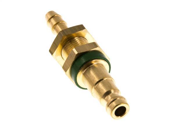 Brass DN 5 Green-Coded Air Coupling Plug 6 mm Hose Pillar Bulkhead