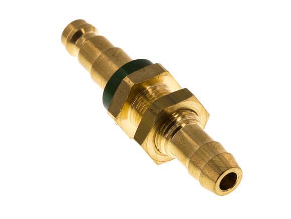 Brass DN 5 Green-Coded Air Coupling Plug 9 mm Hose Pillar Bulkhead