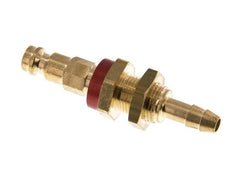 Brass DN 5 Red-Coded Air Coupling Plug 6 mm Hose Pillar Bulkhead