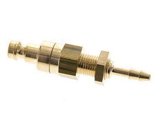 Brass DN 5 Air Coupling Plug 4 mm Hose Pillar Bulkhead Double Shut-Off