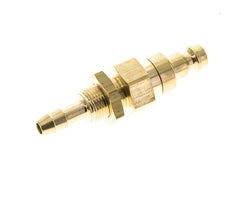 Brass DN 5 Air Coupling Plug 4 mm Hose Pillar Bulkhead Double Shut-Off