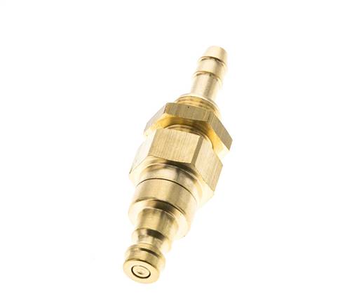 Brass DN 5 Air Coupling Plug 4 mm Hose Pillar Bulkhead Double Shut-Off