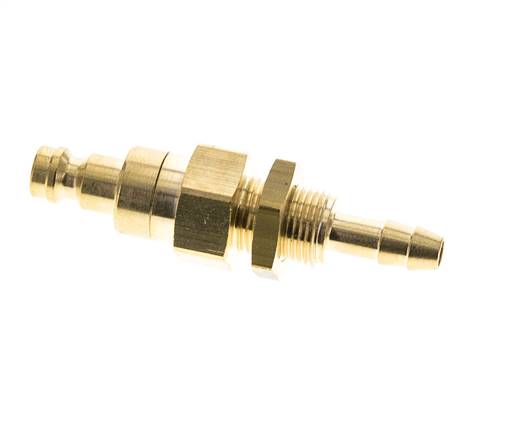 Brass DN 5 Air Coupling Plug 4 mm Hose Pillar Bulkhead Double Shut-Off