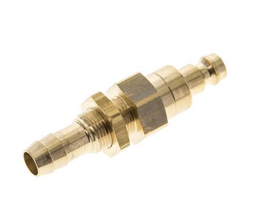 Brass DN 5 Air Coupling Plug 9 mm Hose Pillar Bulkhead Double Shut-Off