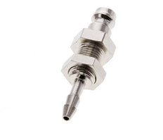 Nickel-plated Brass DN 5 Air Coupling Plug 4 mm Hose Pillar Bulkhead