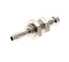 Nickel-plated Brass DN 5 Air Coupling Plug 6 mm Hose Pillar Bulkhead