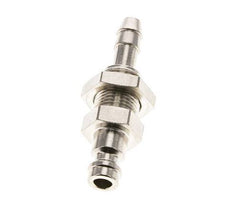 Nickel-plated Brass DN 5 Air Coupling Plug 6 mm Hose Pillar Bulkhead