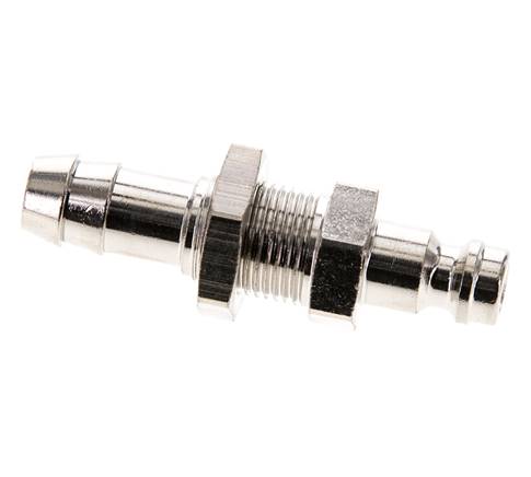 Nickel-plated Brass DN 5 Air Coupling Plug 9 mm Hose Pillar Bulkhead