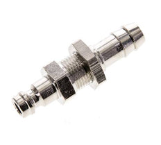 Nickel-plated Brass DN 5 Air Coupling Plug 9 mm Hose Pillar Bulkhead