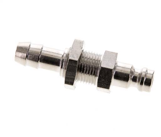 Nickel-plated Brass DN 5 Air Coupling Plug 8 mm Hose Pillar Bulkhead