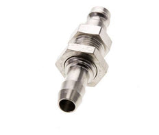 Nickel-plated Brass DN 5 Air Coupling Plug 8 mm Hose Pillar Bulkhead